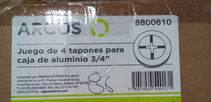 TAPON DE ALUMINIO PARA CAJA RECTANGULAR TIPO FS DE 3/4" COLOR GRIS (8800610)