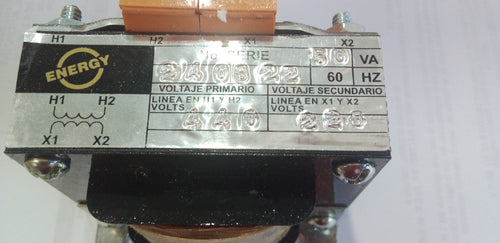 TRANSFORMADOR DE CONTROL ENERGY 50 VA PRIMARIO 440V SECUNDARIO 220V