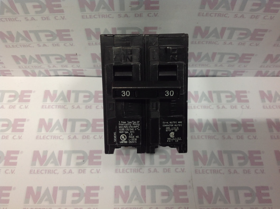 PASTILLA SIEMENS Q230 DE 2 P. 30 AMP. TIPO QP