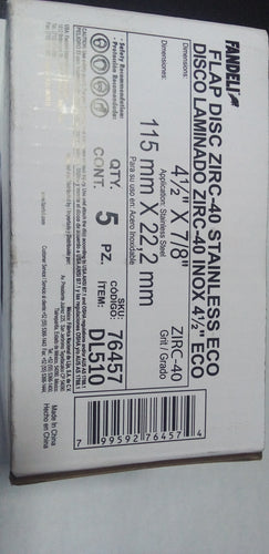 DISCO LAMINADO FANDELI DE 4 1/2 GRADO 60, SKU 72953, #DL-502