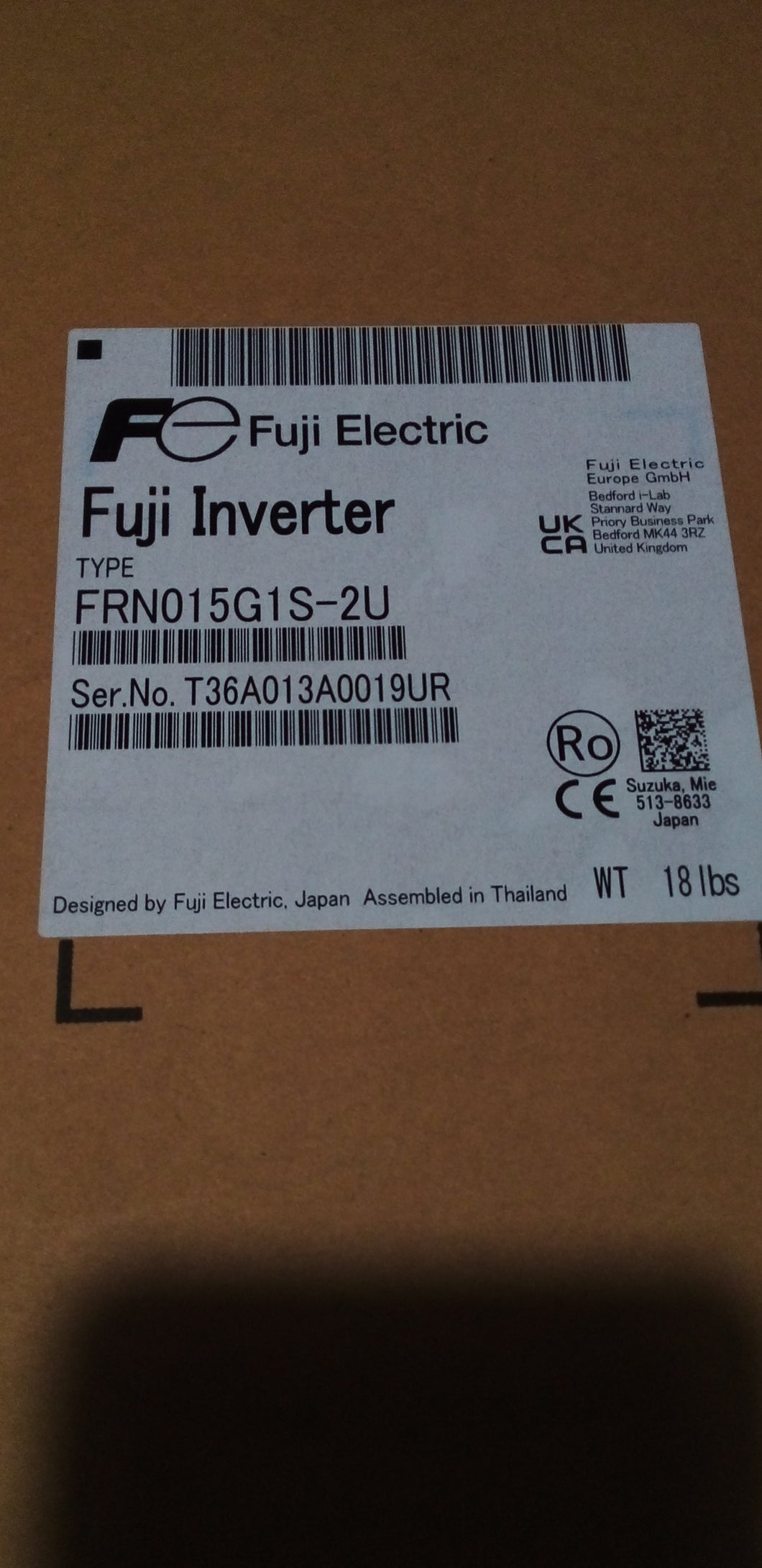 VARIADOR DE VELOCIDAD FUJI ELECTRIC FRN015G1S-2U 15HP 240 VCA