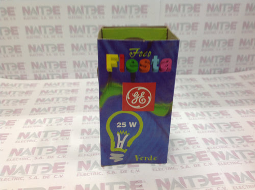 FOCO INCANDESCENTE GE COLOR VERDE 113333 25A/TG  25 W 125 V