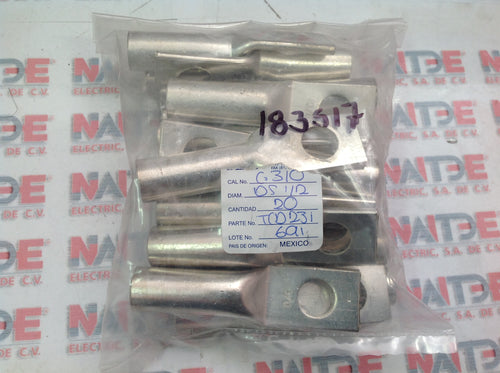 TERMINAL DE COMPRESION ITSA TCD231 TIPO DS CAL 3/0 DIAM 1/2 TDS30012 CAÑON LARGO