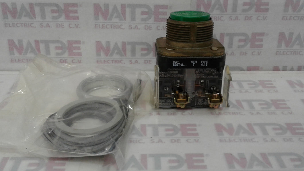 BOTON PULSADOR ALLEN  BRADLEY  800T-A1D1  1 NO  COLOR VERDE