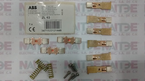 JGO DE CONTACTOS ABB  TIPO ZL63 P/CONTACTOR A63. CAT.1SBN163703R1000