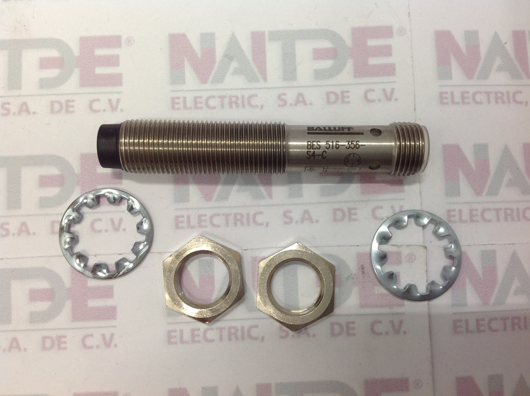 SENSOR INDUCTIVO BALLUFF BES-515-356-S4-C M12 10-30 VDC PNP DS 4MM NO RAZANTE 4 HILOS C/CONECTOR M12