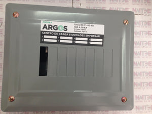 CENTRO DE CARGA ARGOS #AQOD8-F 8 UNIDADES P/EMPOTRAR 100 AMP  2F-3H