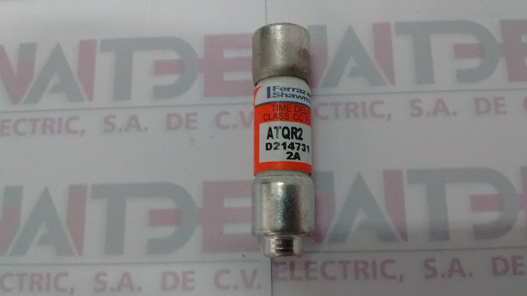 FUSIBLE FERRAZ ATQ2R, 2 AMP 600 V C/RET ( FNQ-R-2 BUSSMANN / KLDR002 LITTELFUSE )