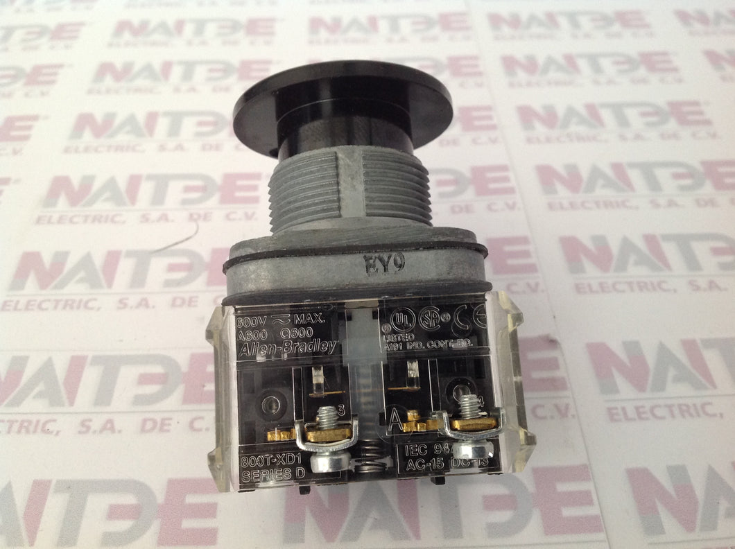 BOTON HONGO ALLEN BRADLEY 800T-D2D1 1NA NEGRO MOMENTANEO