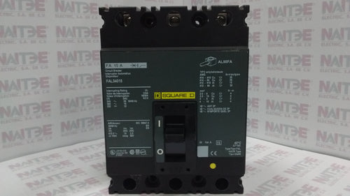 INTERRUPTOR TERMO. SQUARE D FAL34015, 3P, 15 AMP, 480 V, 18 kA