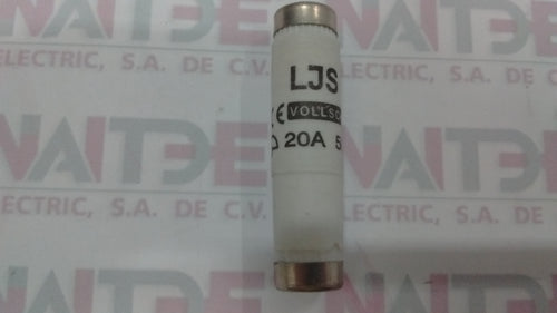 FUSIBLE CERAMICO  LINDNER NDZ TIPO CIGARRO DE 20 AMP 500 V(S/M)
