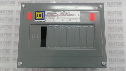 CENTRO DE CARGA SQUARE D QOD8S, 8 ESP, 100 AMP, SOBREPONER, 120/240VCA