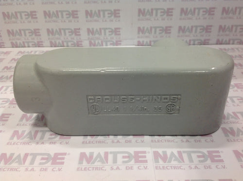 CONDULET CROUSE HINDS  LL 49 DE 1 1/4 PULG (SERVICIO LIVIANO) SERIE 9  (SIN TAPA)