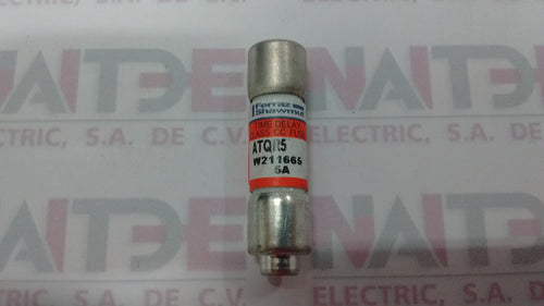 FUSIBLE FERRAZ ATQ5R, 5 AMP 600 V C/RET ( FNQ-R-5 BUSSMANN / KLDR005 LITTELFUSE )