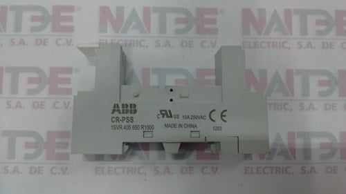 BASE DE MOTAJE ABB CRP-SS PARA 1 Y 2 CONTACTOS CAT 1SVR405650R1000 8 PINES PLANOS CHICOS