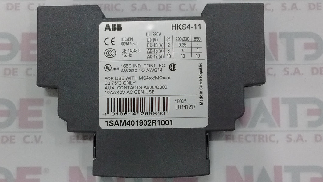 1SAM201902R1001 HK1-11 | ABB Auxiliary Contact, 2 Contact, 1NC 1NO