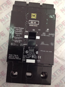 INTERRUPTOR TERMO. SQUARE D EDB34060, 3P, 60 AMP, 480Y/277 V, 18 kA