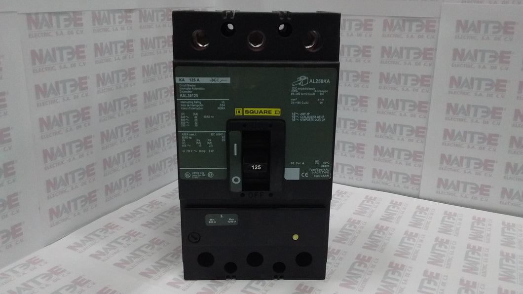 INTERRUPTOR TERMO. SQUARE D KAL36125, 3P, 125 AMP, 600 V, 18 kA ( NVO MOD HDL36125 )