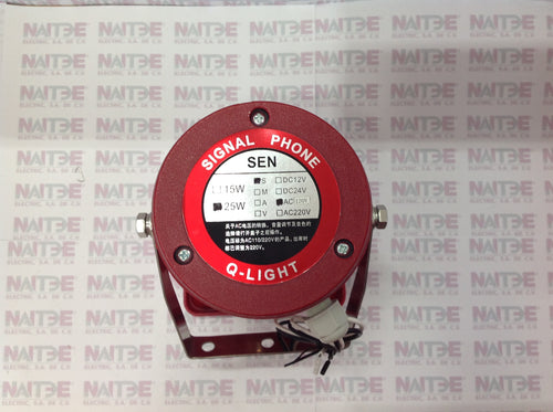 SIRENA Q-LIGHT SEN-25-WS DE 5 TONOS COLOR ROJO, 127V