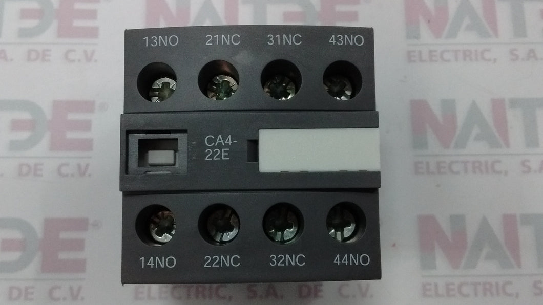 BLOCK TETRAPOLAR FRONTAL ABB  TIPO CA4-22E, 2NA+2NC, AF26-AF65 CAT.1SBN010140R1022
