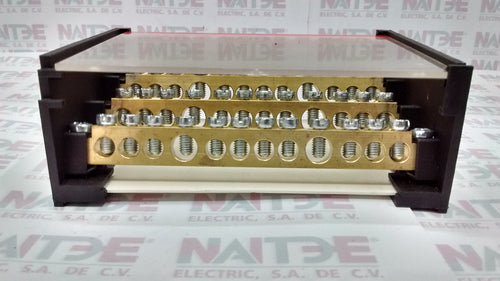 BLOCK DE DISTRIBUCION ABB CAT.1SNA179535R2300  TIPO BRT125A, 4 POLOS - 145A/600V, 4 X 6 AWG.