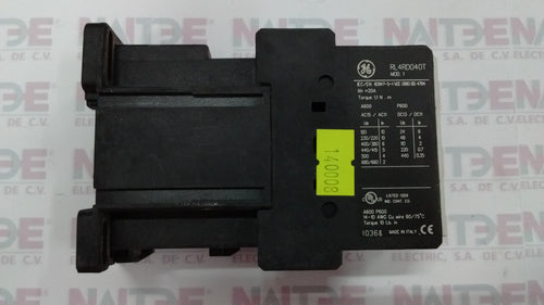 CONTACTOR AUXILIAR GENERAL Y ELECTRIC RL4RD040T 120 V COLOR NEGRO