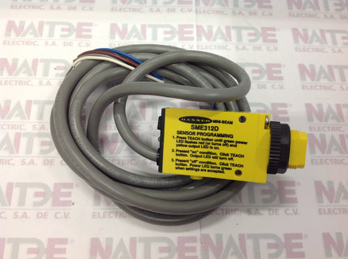 SENSOR DIFUSO REFLECT. BANNER SME312D ( 53707 ) 24-240 VAC NO/NC DS 380 MM 5 HILOS C/CABLE.