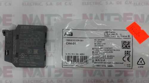 BLOCK AUXILIAR FRONTAL ABB  TIPO CA4-01, 1NC, AF09...AF65, NF CAT. 1SBN010110R1001