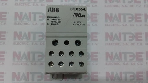 BLOCK DE DISTRIBUCION ABB CAT. 1SNA179657R1500 BRU250AL  1 P. 250 AMP. 600 V. ENT CAL 2 awg SAL CAL 4/0 awg