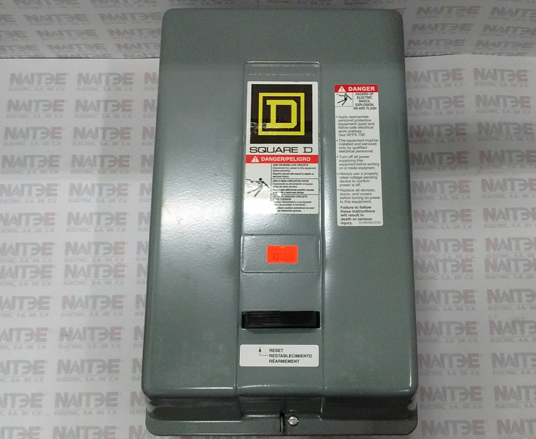 ARRANCADOR MAGNETICO SQUARE D 8536SDG1V06, EN GABINETE, NEMA 1, 3P, 600 VCA, BOBINA 480 V, TAM.2