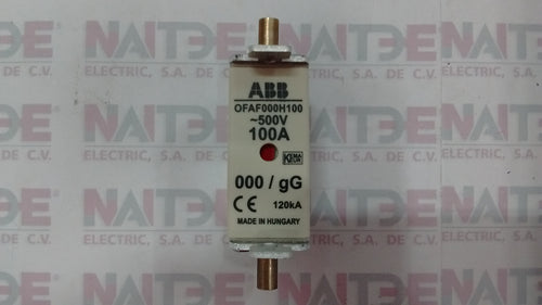 FUSIBLE ABB OFAF000H100, 100 AMP TAMAÑO DIN 000, 690V