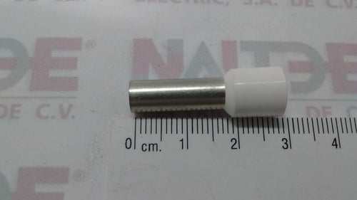 TERMINAL DE PUNTA HUECA 100 STARFIX 376 70, DE 16.0 MM CAL.6 COLOR BLANCO.