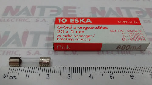 FUSIBLE TIPO EUROPEO DE 800 ma 250 V(S/M)