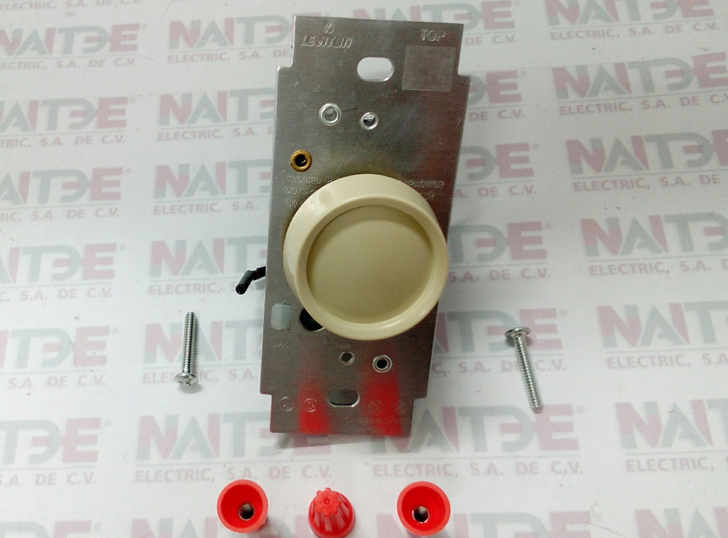 CONTROL DE VELOCIDAD ROTATIVO PARA VENTILADOR  LEVITON DE 5 AMP MOD 6616, CODIGO 127726 COLOR MARFIL