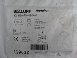 SENSOR IND. BALLUFF BES-M12M1-PSH80B-S04G M12 10-55 VDC PNP NO DS 8MM RAZANTE 4 HILOS C/CONECTOR M12