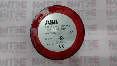 MODULO LUMINOSO LED ROJO  ABB  KL70-305R, 24 V CA/CD. CAT.1SFA616070R3051  LED INTEGRADO