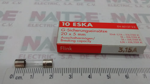 FUSIBLE DIFUS TIPO EUROPEO DE 3.15 AMP 250 V(S/M)