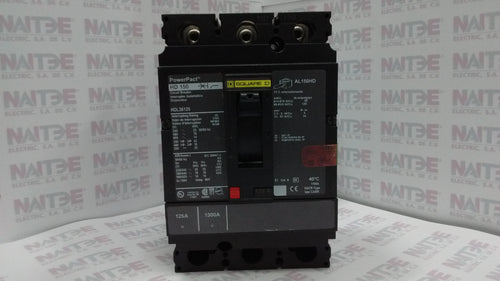 INTERRUPTOR TERMO. SQUARE D HDL36125, 3P, 125 AMP, 600 V, 18 kA