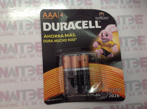 PILA ALCALINA DURACELL TRIPLE AAA  DE 1.5 V  ( WS5LE25 )
