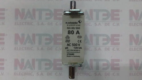 FUSIBLE CUCHILLA VOLLSCHUTZ NHC00 LINDNER 80 AMP 500 V