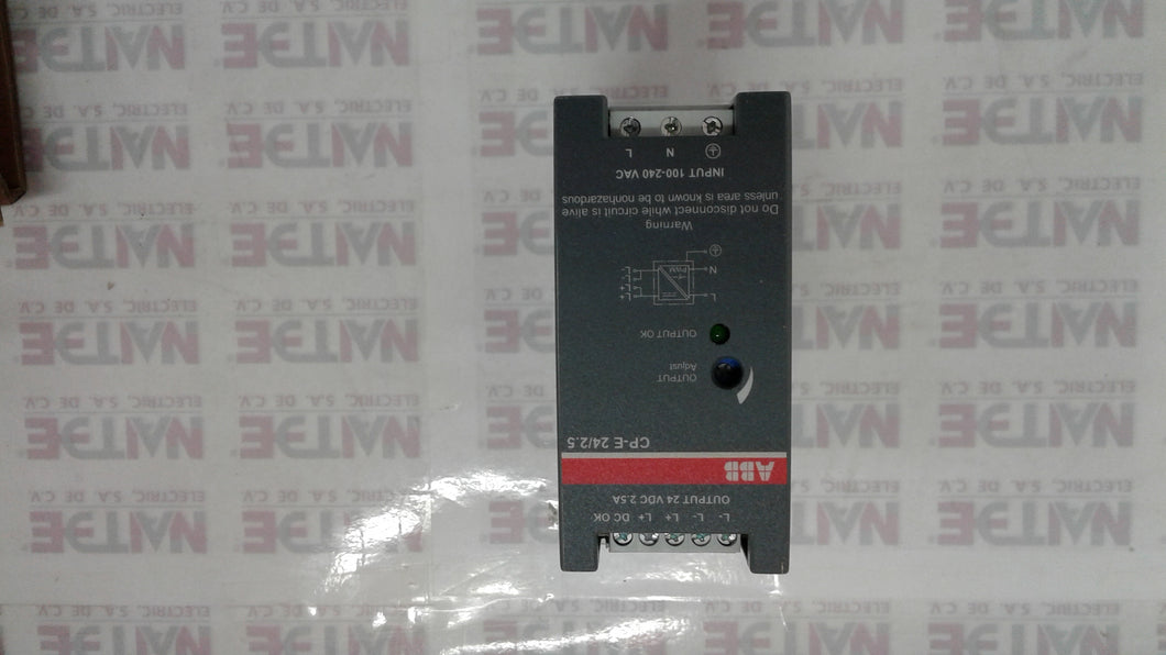 FUENTE DE PODER ESTANDAR ABB 1SVR427032R0000 SERIE CP-E 24/2.5 TENSION DE ALIMENTACION: