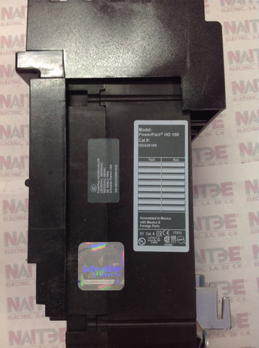 INTERRUPTOR TERMO. SQUARE D HDA36100, I-LINE, 3P, 100 AMP, 600 V, 18 kA