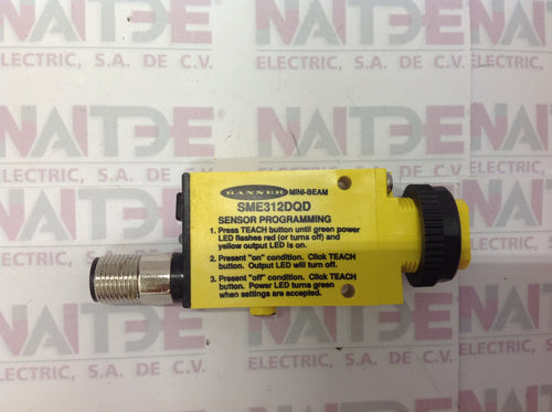 SENSOR DIFUSO RELFECT. BANNER SME312DQD ( 53708 ) 10-30 VDC NPN/PNP DS 380MM 5 HILOS C/CONECTOR M12