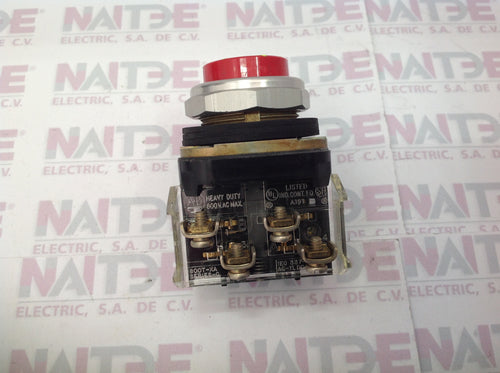 BOTON PULSADOR ALLEN  BRADLEY  800T-B6A 1NO-1NC   ROJO  NO RAZANTE