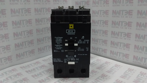 INTERRUPTOR TERMO. SQUARE D EDB34040, 3P, 40 AMP, 480Y/277 V, 18 kA