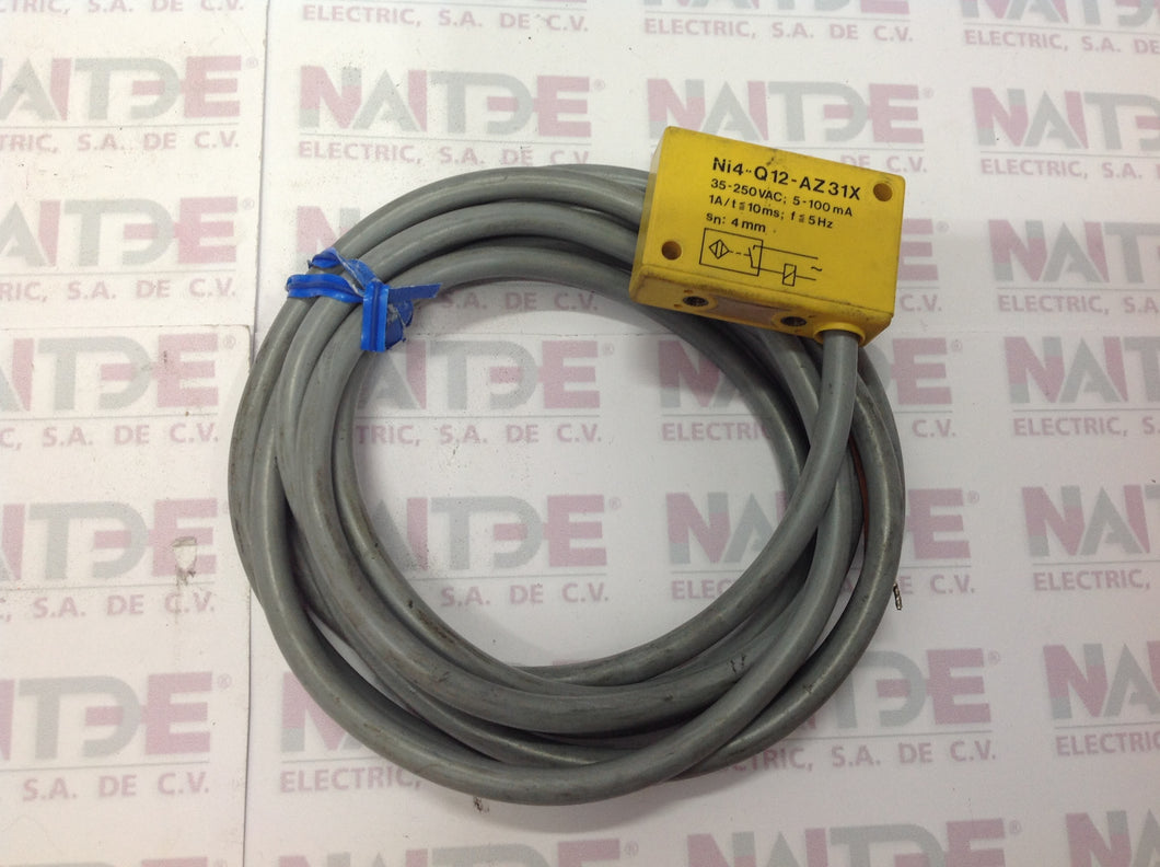 SENSOR INDUCTIVO TURCK Ni 4-Q12-AZ31X 20-250 VAC NO DS 4MM 2 HILOS C/CABLE