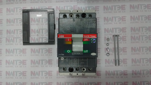 INTERRUPTOR TMAX ABB  XT1C, 40 AMP, C/REL TMD, 3 POLOS S/TERMINALES CAT.1SDA067393R1