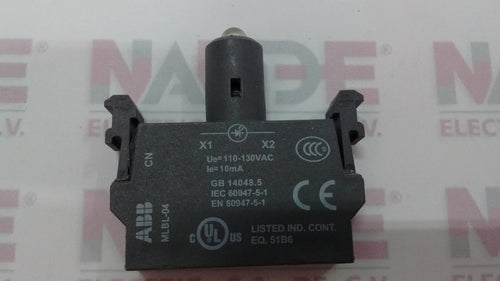 BLOCK C/LED AMARILLA ABB  TIPO MLBL-04Y, 110-130 VCA. CAT.1SFA611621R1043