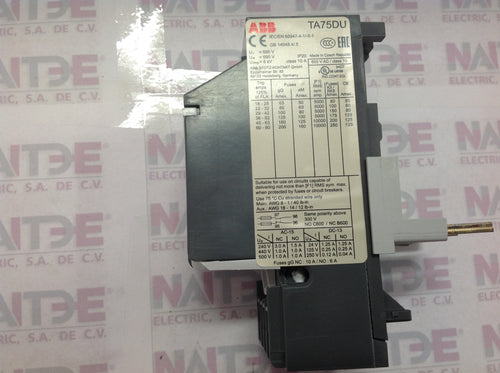 RELEVADOR DE SOBRECARGA ABB  TA75DU 80  60-80 AMP. A50/A63/A75 CAT.1SAZ321201R1006