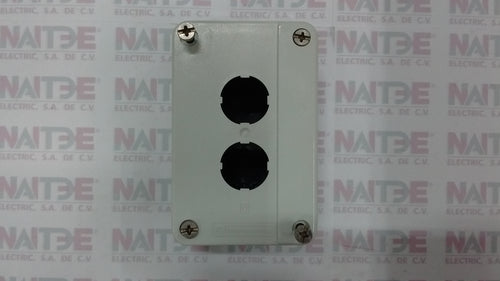 BOTONERA PLASTICA IP65 TELEMECANIQUE XALB02 CAJA GRIS VACIA 2 ORIFICIOS 22mm